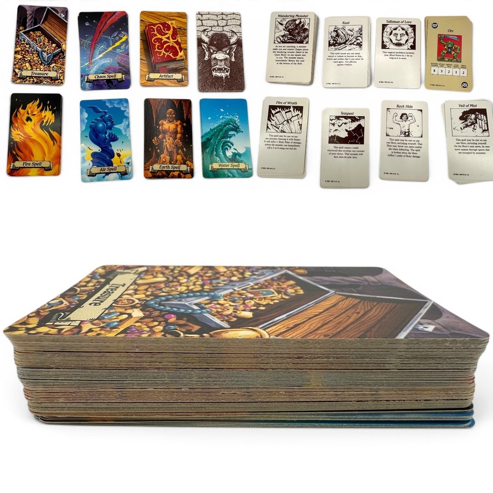 Vintage Hero Quest 1989 1990 Replacement Card Deck ONLY ALL 66 CARDS Parts ONLY